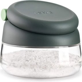 Съд за сол/захар Lekue 1009488, Ø12.4x10.1 см, Боросиликатно стъкло, Мерителна лъжичка, От +4°C до +80°C, Черен