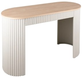 Бежова метална конзолна маса 40x100 cm Estriado – Leitmotiv