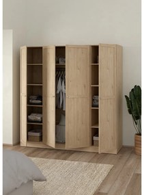 Гардероб с дъбов декор в естествен цвят 195,5x200 см Billund - Tvilum