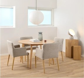 Бежов тапициран трапезен стол с подлакътници Zoe – Actona