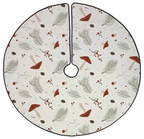 Бял памучен кръгъл килим за под елхата с коледен мотив подходящ за пране ø 133 cm Toadstool – Butter Kings