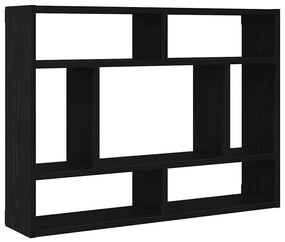 862047 vidaXL Стенен рафт, черен дъб, 75x16x55 см, инженерно дърво