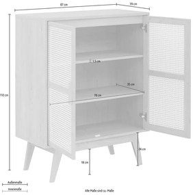 Шкафче от декор от дъб в естествен цвятв естествен цвят 87x110 cm Bridget – Støraa