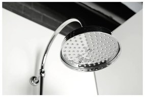 Месингов душ комплект в лъскаво сребристо с термостатен смесител с душ глава и ръчен душ 142 cm Antea – Sapho