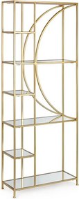 Стоманена библиотека в златист цвят 66x176x25,5 cm Elenor – Bizzotto