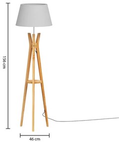 Лампион atmosphera Kalo, Бамбук, Бял, 156 cm