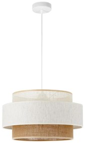 Полилей на кабел BOHO 1xE27/60W/230V, диаметър 40 см, бял/юта