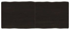 364025 vidaXL Плот за маса тъмнокафяв 120x50x(2-6) см обработен масивен дъб