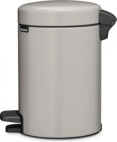 Кош за боклук с педал Brabantia NewIcon 1010433, 3 л, Плавно затваряне, Противоплъзгаща основа, Светлосив