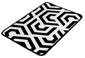 Бяла/черна постелка за баня 60x40 cm Line - Foutastic