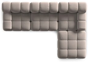 Светлокафяв кадифен модулен ъглов диван (променлив) Bellis – Micadoni