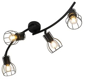 Модерен таванен прожектор черен 86 см 4-светлина - Botu