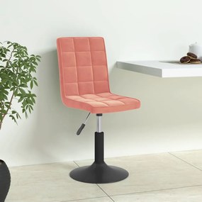 3089305 vidaXL Въртящи се трапезни столове, 6 бр, розови, кадифе