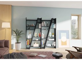 Черна етажерка за книги 190x195 cm Delta - TemaHome
