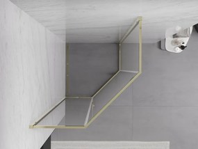 Mexen Exo-R петоъгълен душ параван 90 x 90 см, прозрачен, златист - 812-090-090-50-00