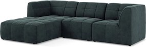 Син кадифен ъглов диван (ляв ъгъл) Aloha – Makamii