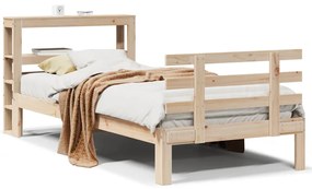 3306098 vidaXL Рамка за легло с табла, 90x190 см, борово дърво масив