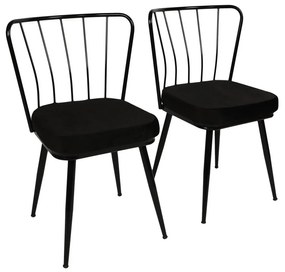 Черни метални трапезни столове в комплект от 2 броя Yildiz - Kalune Design