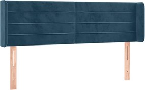 3118960 vidaXL Горна табла за легло, тъмносиня, 147x16x78/88 см, кадифе