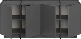 Антрацитен скрин с отвор за кабели 180x80x45 cm Dorma – Kalune Design