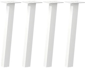 4012489 vidaXL Крака за масичка за кафе, 4 бр., бели, 42 см, стомана