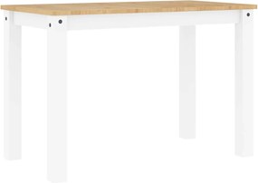 4005704 vidaXL Трапезна маса "Panama" бяла 112x60x75 см бор масив