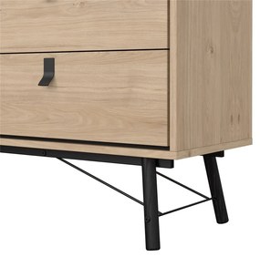 Нисък скрин с дъбов декор в естествен цвят 153x95 cm Ry - Tvilum