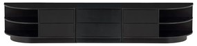 Черен TV комплект от масивен бор 206x40 cm Finca – WOOOD