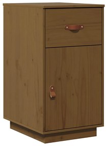 820100 vidaXL Шкаф за бюро, меденокафяв, 40x50x75 см, борово дърво масив