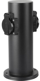 Brilagi - Екстериорен стълб с контакти PILLAR 2Z SCHUKO 230V IP44 черен