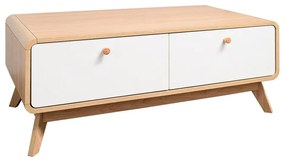 Бяла/естествена маса за телевизор от декор от дъб 100x40 cm Caitlin – Støraa