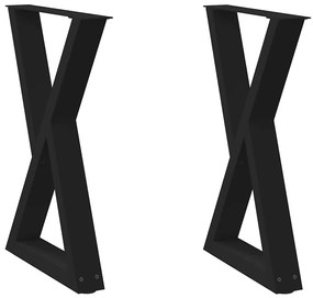 4012720 vidaXL Крака за трапезна маса, 2 бр., черни, 60 x (72-73,3) см, стомана