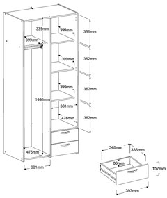 Гардероб Dorm 2-врати-Leuko-No loft
