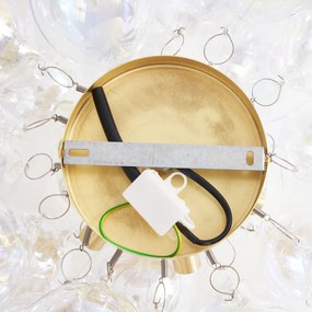 Дизайнерско таванно осветление месинг с дъговидна стъклена 6-светлинна - Uvas