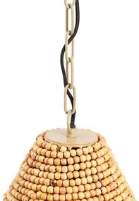 Висящо осветително тяло в естествен цвят с дървен абажур ø 31 cm Kabinda – Light &amp; Living