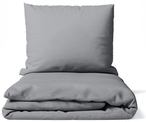 Сиво двойно спално бельо от микросатен 200x200 cm Basic – Bonami Essentials