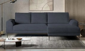 Ъглов диван Holland Mini-тъмно сив-десен