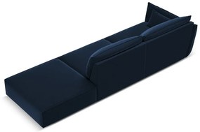 Тъмносин кадифен диван ляв ъгъл 264 cm Vanda – Mazzini Sofas