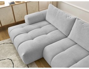 Светлосив сгъваем/с място за съхранение ъглов диван (ляв ъгъл) Fuji – Bobochic Paris