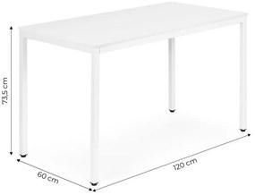 Кухненска маса бяла 120 x 60 cm - универсална маса за 4-5 души