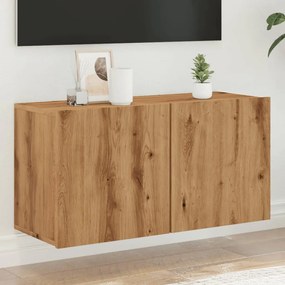857668 vidaXL ТВ шкаф за стенен монтаж, дъб артизан, 80x30x41 см
