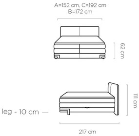 Тапицирано легло Valley с матрак и плот-Mpez-160 x 200