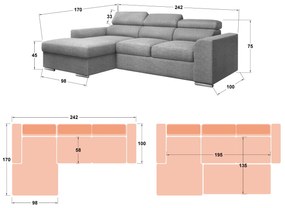 Разтегателен ъглов диван Морган