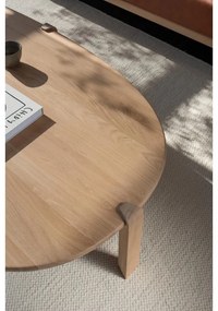 Масичка за кафе от масивен дъб в естествен цвят 80x150 cm Kulin – Gazzda