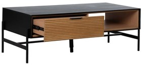 Масичка за кафе от ясен в черен и естествен цвят 60x124 cm Orleans - Ixia