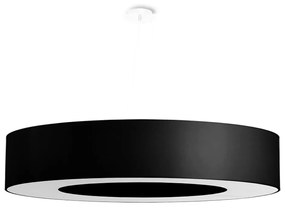 Черно висящо осветително тяло с текстилен абажур ø 90 cm Galata – Nice Lamps