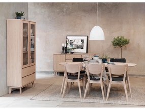 Светлокафяв дъбов трапезен стол с тъмносива седалка Cato - Rowico