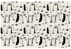 Тапет – Абстрактни черно-бели лица