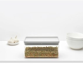 Кутия за съхранение на продукти Brabantia Tasty+ Stackable 1008874, 1.5 л, Силиконово уплътнение, Без BPA, Светлосив