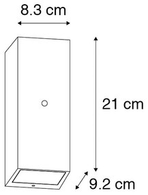 Стенен аплик черен 2-светлина IP44 с датчик за здрач - Baleno II